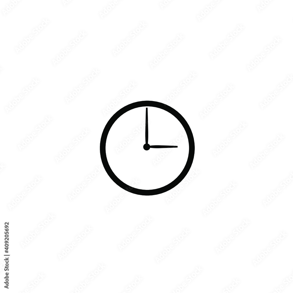Poster alarm clock icon in trendy flat style isolated on background. clock icon page symbol for your websit