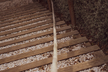 escaleras y cuerda antiguas