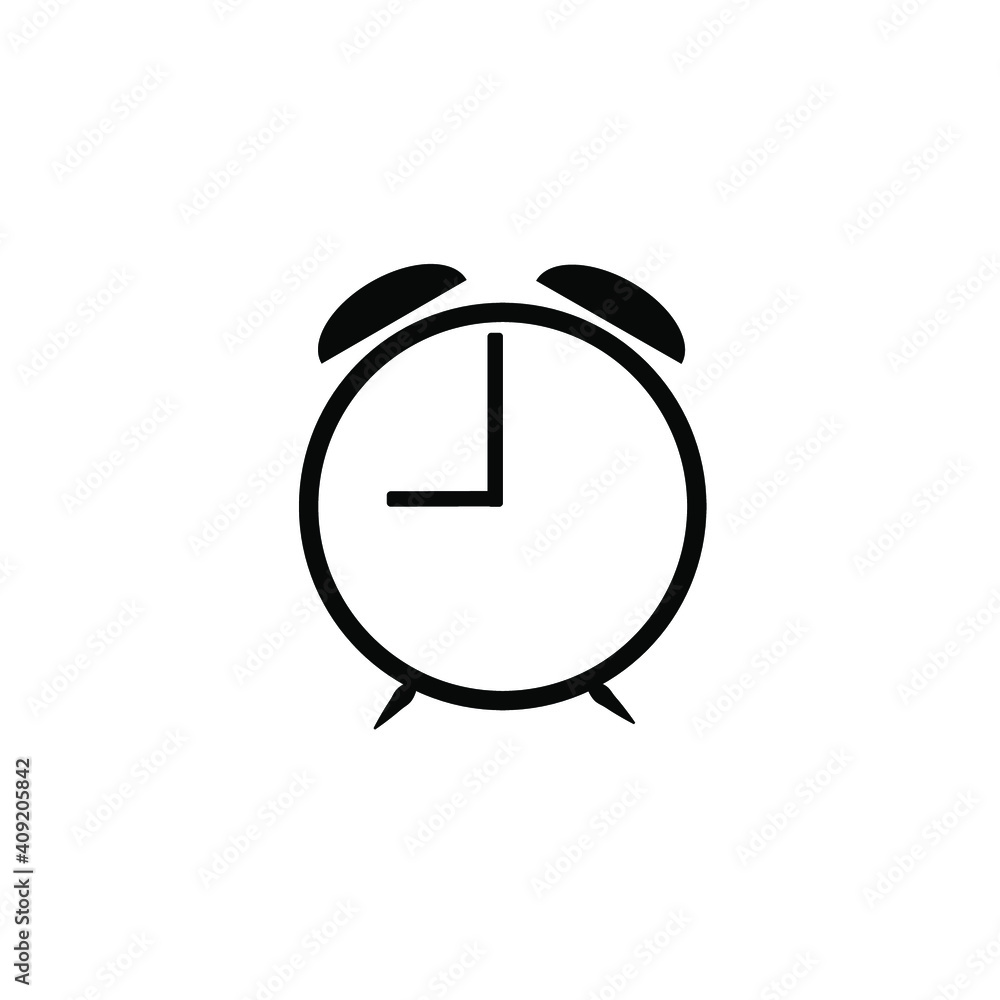 Poster alarm clock icon in trendy flat style isolated on background. clock icon page symbol for your websit