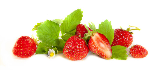 Fototapeta na wymiar Strawberries on white background