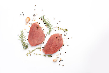 Fresh beefsteak in studio