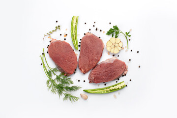 Fresh beefsteak in studio