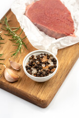 Fresh beefsteak in studio