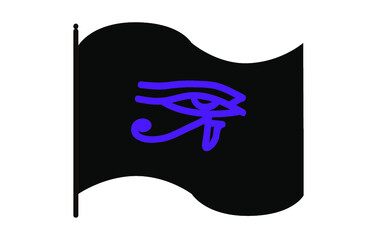 Vector illustration of the waving black gothic sexuality pride flag on white background. The symbol of the gay community interested in gothic sexuality.
