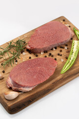 Fresh beefsteak in studio