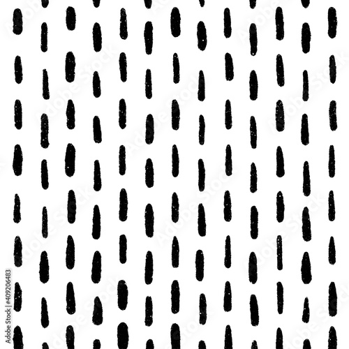 北欧風のシンプルでおしゃれな手描きの線のベクターイラスト背景 きれいに整列したモノトーンの破線 Wall Mural Spica