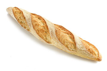 Baguette on a white background.