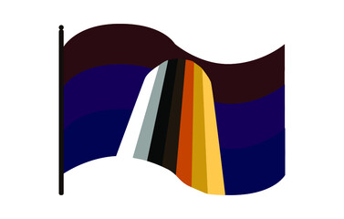 Vector illustration of waving Longhaired fetish pride flag on white background. A symbol of the longhaired fetish community.