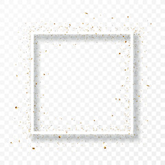 Gold confetti background, isolated on transparent background