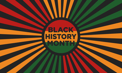 Black history month vector template for banner, poster, social media post, card, background. African American History. Celebrated annual. In February in United States and Canada. In October in Britain