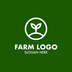 Modern Simple Farm and Garden Logo Icon Vector Design Template Isolated.