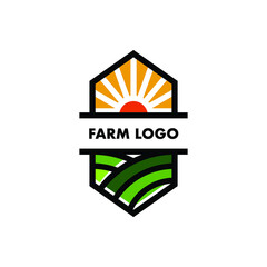 Modern Simple Farm and Garden Logo Icon Vector Design Template Isolated.