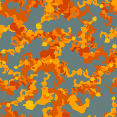 Obraz premium UFO camouflage of various shades of blue, orange and yellow colors