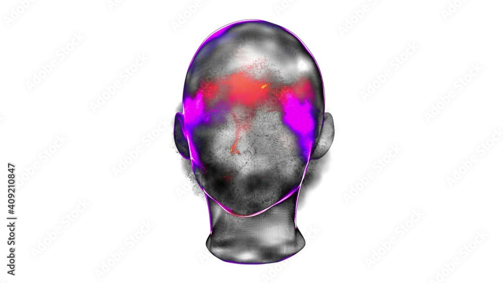 Aufkleber illustration of artificial intelligence and machine learning face, future technology machine learnin