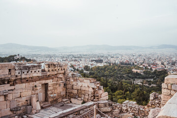 Fototapeta na wymiar view of the roman forum in athens 