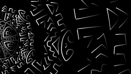 Seamless white design on black background illustration.