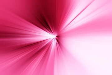 Abstract surface blur radial zoom in pink and white tones. Abstract pink background with radial, diverging, converging lines. 
