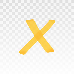 Obraz premium Orange highlighter cross isolated on transparent background. Marker pen highlight underline cross. Vector hand drawn graphic stylish element