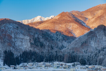 snow covered mountains