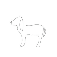 Beagle puppy one line drawing vector illustration