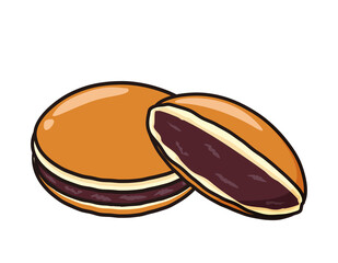 どら焼きのベクターイラスト　和菓子　