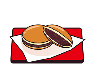 どら焼きのベクターイラスト　和菓子　