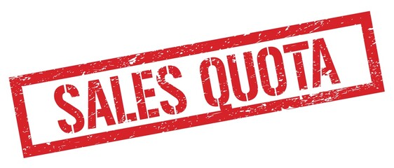 SALES QUOTA red grungy rectangle stamp.