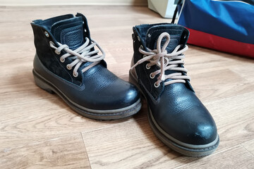 black winter children's boots