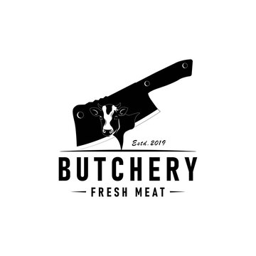 Butchery shop logo design template