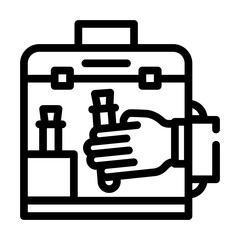 vacuum chamber for work with vaccine line icon vector illustration