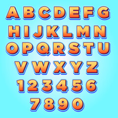 Pop colorful letter font typography set design