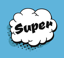 Pop art speech bubble drawing with text. Cartoon style vector collection of frames. Comic illustration on color background