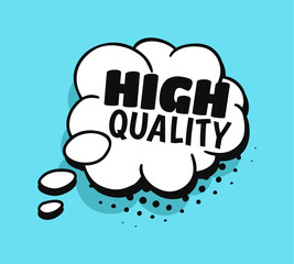 Pop art speech bubble drawing with text. Cartoon style vector collection of frames. Comic illustration on color background