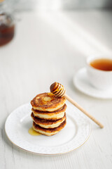 cottage cheese breakfast, cheesecakes with honey