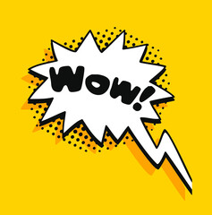 Pop art speech bubble drawing with text. Cartoon style vector collection of frames. Comic illustration on color background