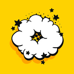 Pop art speech bubble drawing with text. Cartoon style vector collection of frames. Comic illustration on color background