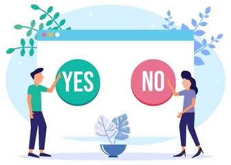 Illustration vector graphic cartoon character of yes or no
