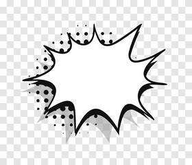 Pop art speech bubble without text and Transparent Background. Cartoon style vector collection of frames. Comic illustration