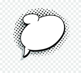 Pop art speech bubble without text and Transparent Background. Cartoon style vector collection of frames. Comic illustration