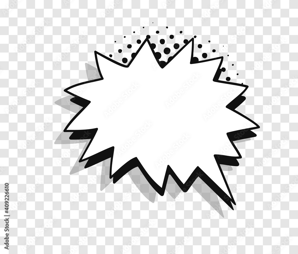 Poster pop art speech bubble without text and transparent background. cartoon style vector collection of fr