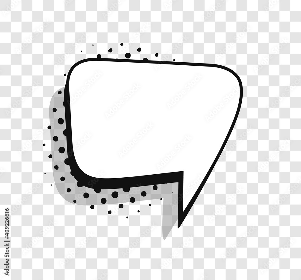 Poster pop art speech bubble without text and transparent background. cartoon style vector collection of fr