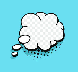Pop art speech bubble without text and Transparent Background. Cartoon style vector collection of frames. Comic illustration