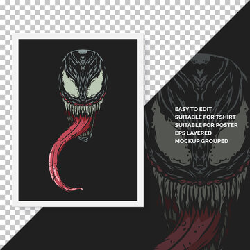 snake head illustration for tshirt and poster