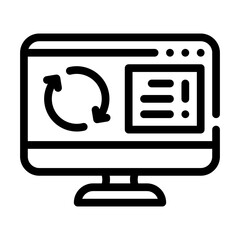 update operating system line icon vector illustration