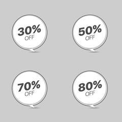 White promo sticker set