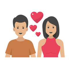 Couple in frame Concept, Lover vector color Icon design, Love and romance symbol on white background, Valentines Day Sign, 