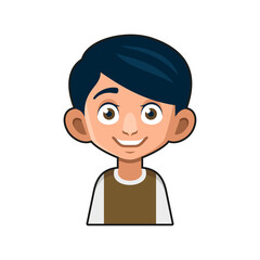 Cute Young Man Avatar Character. Cartoon Style Userpic Icon. Vector