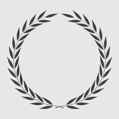 icon laurel wreath, spotrs design - illustration Black