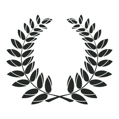 icon laurel wreath, spotrs design - illustration Black