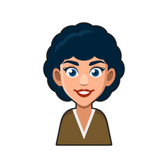 Cute Beautiful Girl Avatar Character. Young Woman Cartoon Style Userpic Icon